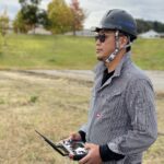NTT e-Drone Technology の農薬散布ドローンの教官試験受講中！